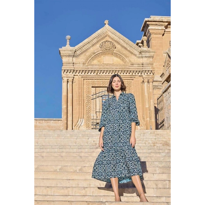 VipMarketim Etnik Desenli Truvakar Kollu Elbise