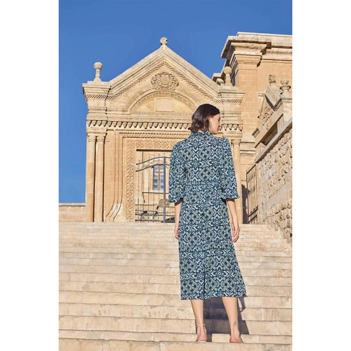 VipMarketim Etnik Desenli Truvakar Kollu Elbise