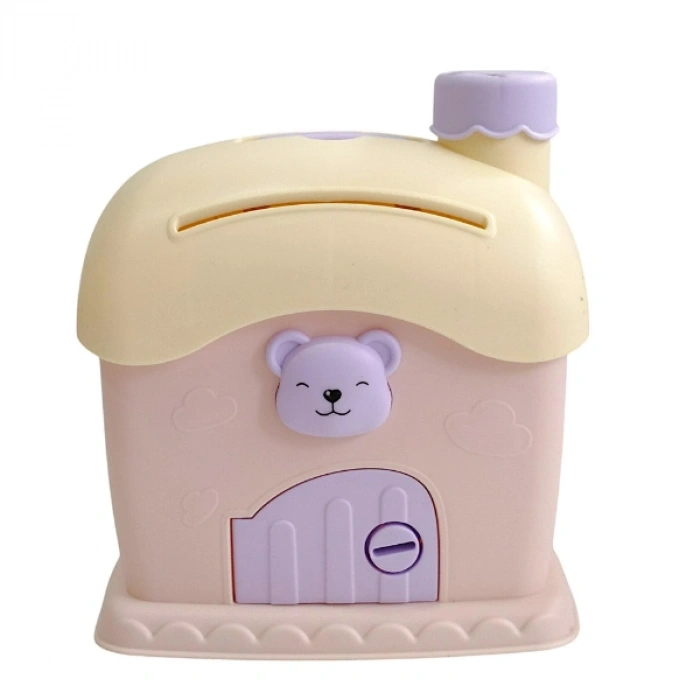 VipMarketim Ev Şeklinde Anahtarlı Kumbara Mavi