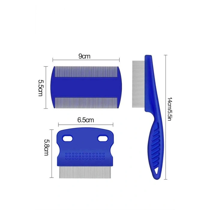 VipMarketim Evcil Hayvan Bit Tarağı Seti Paslanmaz Çelik Bıçaklı 4lü Set