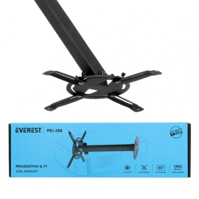 VipMarketim Everest PRJ-288 Teleskopik Ayak (37-52cm) 13Kg Taşıma Projeksiyon ve Monitör Askı Aparatı(1923)