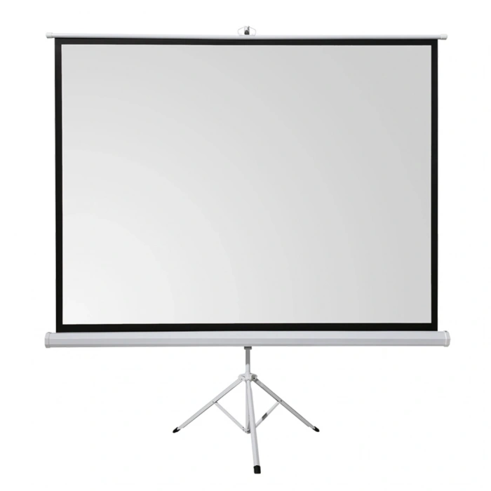 VipMarketim Everest TPP-180 180x180 TRIPOD PROJEKSİYON PERDESİ Arkası Siyah Fonlu Taşınabilir Ayaklı Model(1923)
