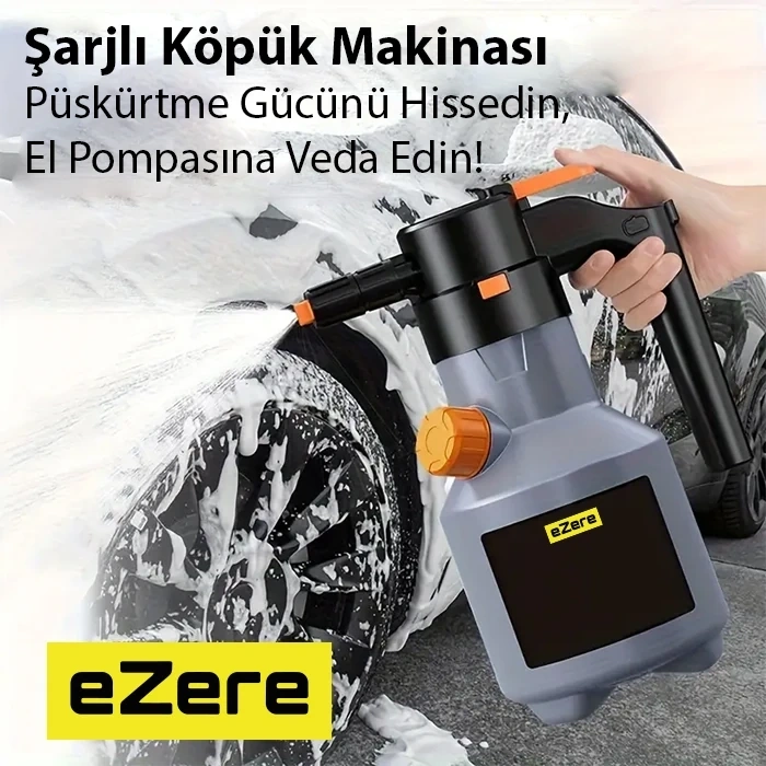 VipMarketim EZERE 2L Yüksek Basınçlı Şarjlı Köpük Makinası Oto Yıkama Pompası Köpük Püskürtücü-(5775)