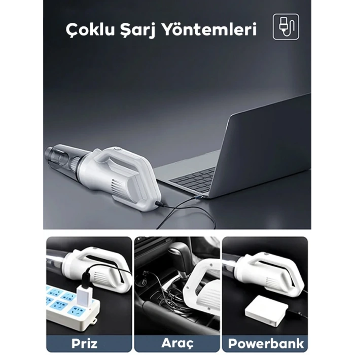 VipMarketim EZERE 6101E Kablosuz Dikey Şarjlı Mini Araç ve Ev Süpürgesi-(5775)