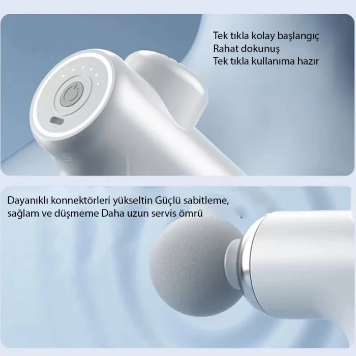 VipMarketim EZERE Şarjlı Darbeli Masaj Tabancası Masaj Aleti Kas Rahatlatıcı-(5775)