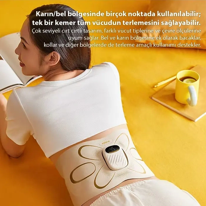 VipMarketim Ezere SlimBelt Pro EMS Isıtmalı Bel ve Karın Masaj + Egzersiz Kemeri – Dijital Ekranlı Şarjlı 3 Kademeli-(5775)