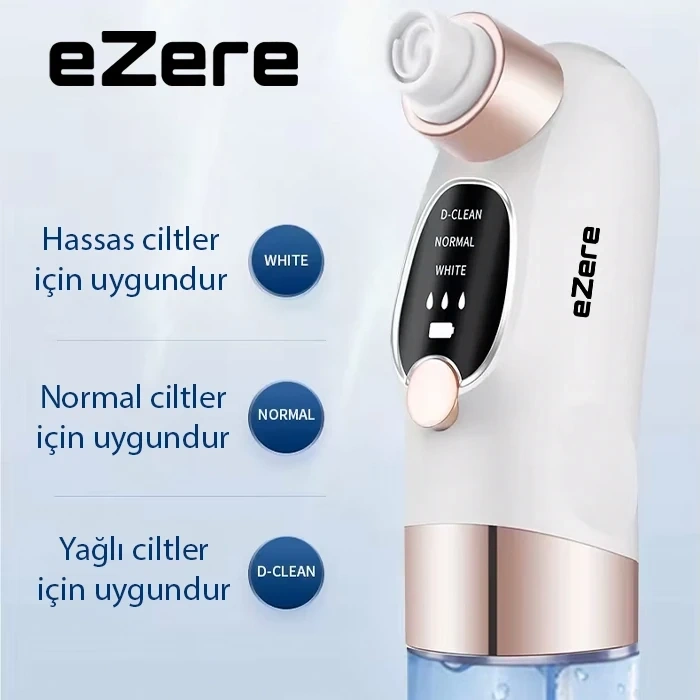 VipMarketim EZERE Su Hazneli Şarjlı Vakumlu Siyah Nokta Temizleme cihazı-(5775)