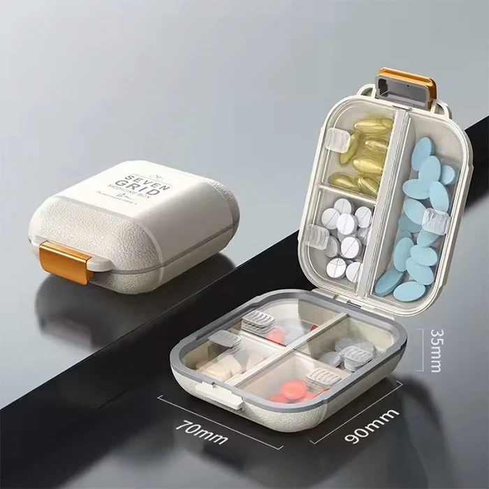 VipMarketim EZERE Taşınabilir seyahat ilaç kutusu 7 gün Bölmeli Büyük İlaç Kutusu-(5775)