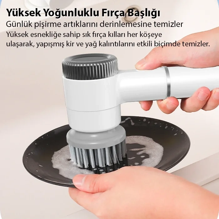 VipMarketim EZERE TurboBrush 5 Başlıklı Elektrikli Temizlik Fırçası-(5775)
