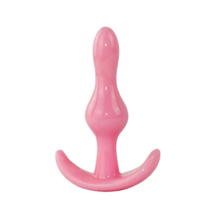 VipMarketim F3 Backpart 2 Boğumlu Silikon Anal Tıkaç - Pembe