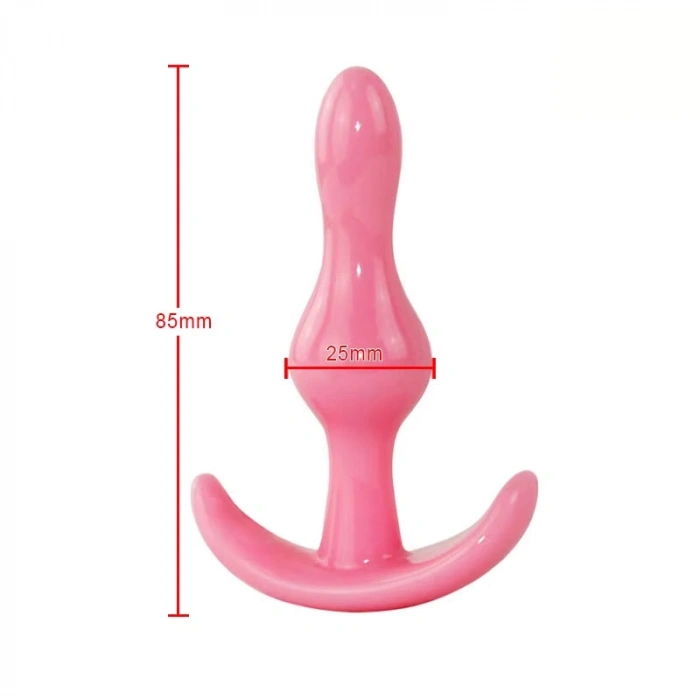 VipMarketim F3 Backpart 2 Boğumlu Silikon Anal Tıkaç - Pembe
