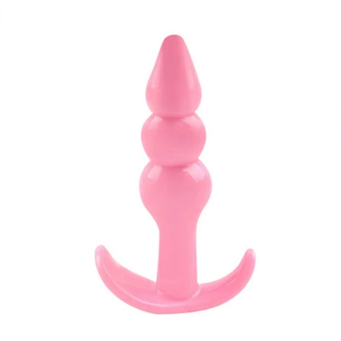 VipMarketim F3 Backpart 3 Boğumlu Silikon Anal Tıkaç - Pembe