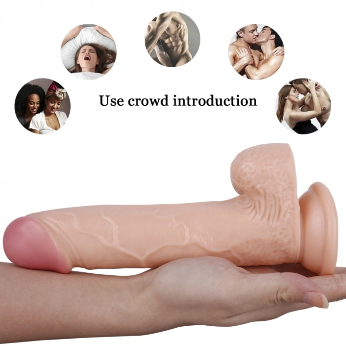 VipMarketim F3 Gerçekçi Vantuzlu Testisli 20cm Dildo