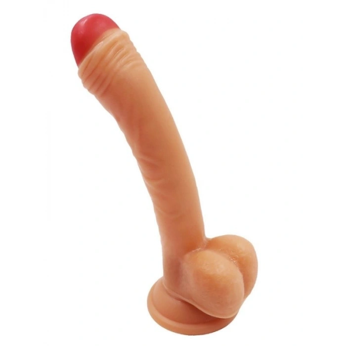 VipMarketim F3 Testisli Vantuzlu 19cm Gerçekçi Dildo
