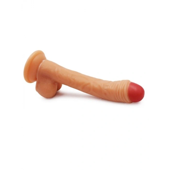 VipMarketim F3 Testisli Vantuzlu 19cm Gerçekçi Dildo