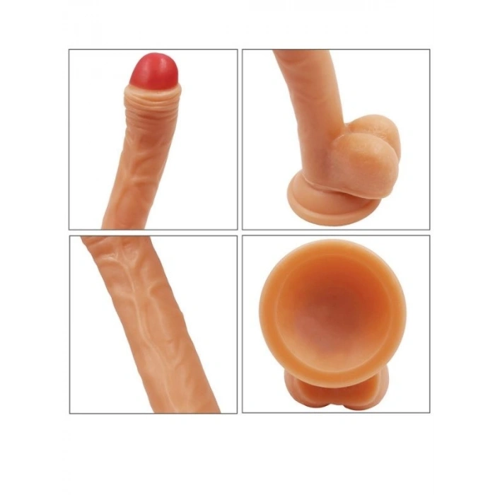 VipMarketim F3 Testisli Vantuzlu 19cm Gerçekçi Dildo