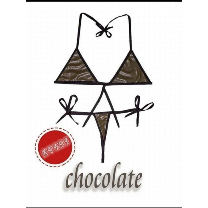 VipMarketim  Fantezi Tüketilebilen Yenilebilir Çikolatalı Aromalı İç Çamaşırı Takımı