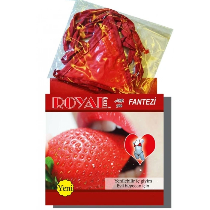 VipMarketim Fantezi Tüketilebilen Yenilebilir Çilek Aromalı İç Çamaşırı Takımı