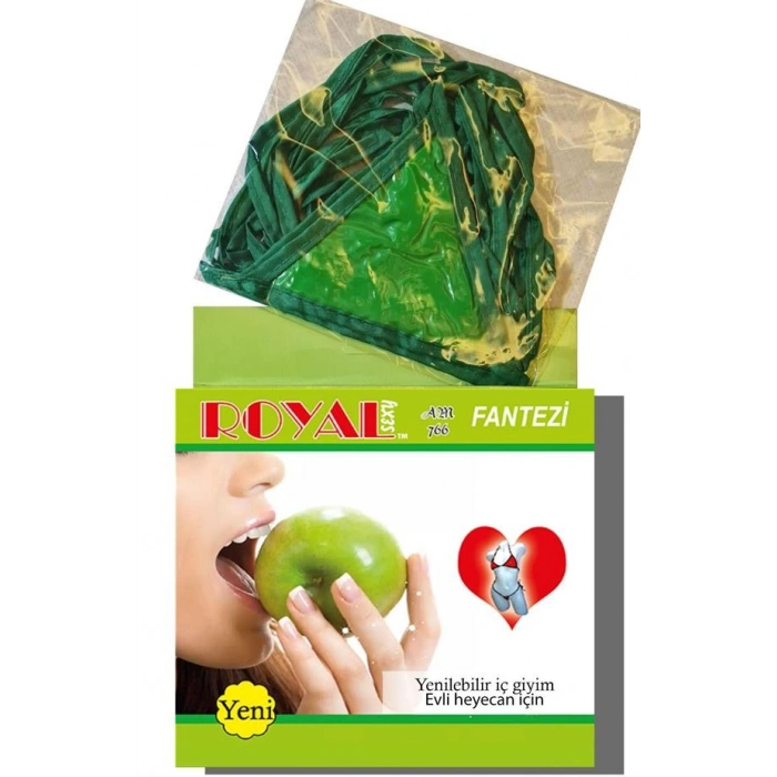 VipMarketim  Fantezi Tüketilebilen Yenilebilir Elma Aromalı İç Çamaşırı Takımı