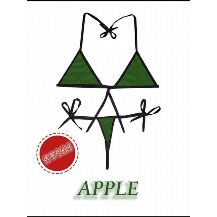 VipMarketim  Fantezi Tüketilebilen Yenilebilir Elma Aromalı İç Çamaşırı Takımı