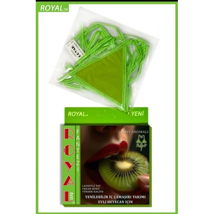 VipMarketim Fantezi Tüketilebilen Yenilebilir Kivi Aromalı İç Çamaşırı Takımı