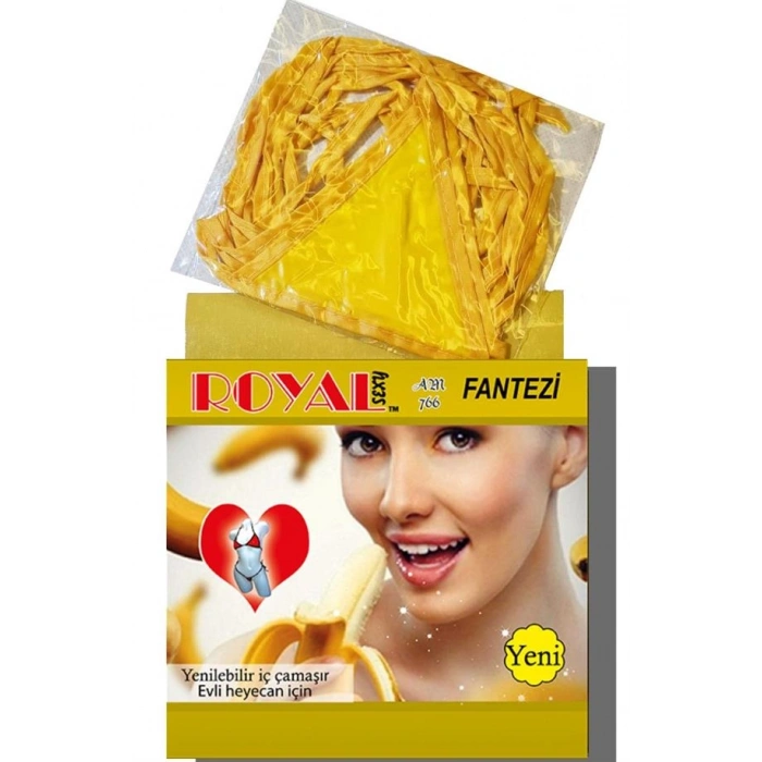 VipMarketim Fantezi Tüketilebilen Yenilebilir Muz Aromalı İç Çamaşırı Takımı