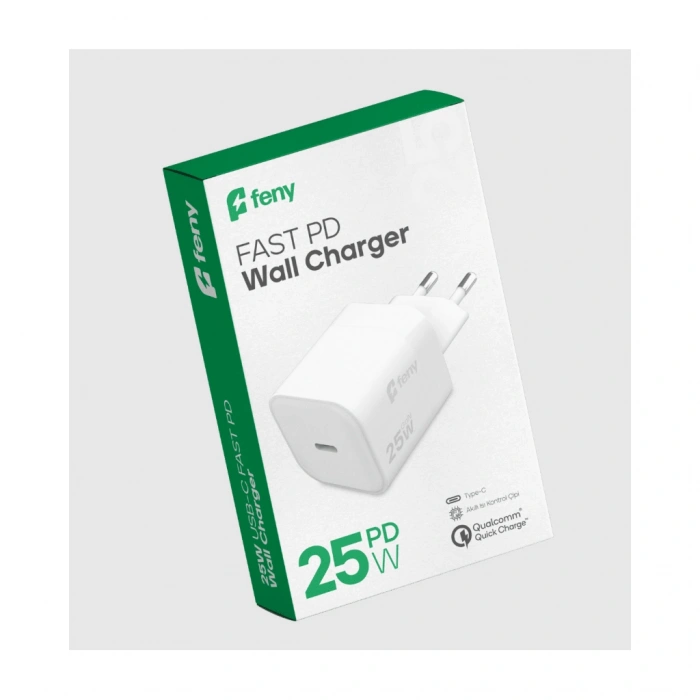 VipMarketim FENY FN-C25 25W Type-C Akıllı Isı Kontrol Chip Qualcomm Quick Charge 3.0 ŞARJ Adaptörü(1923)
