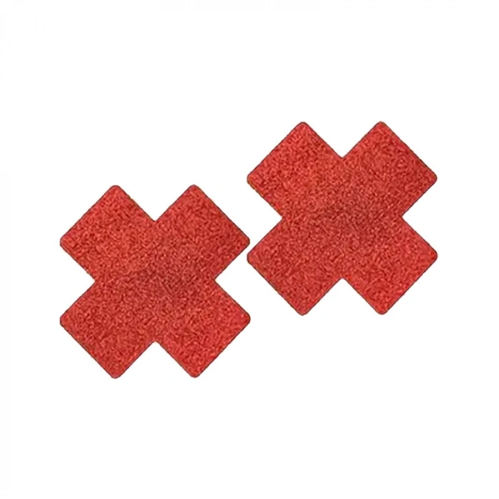 VipMarketim Fetilux Çapraz Simli Göğüs Ucu Kapama Çıkartması - Kırmızı