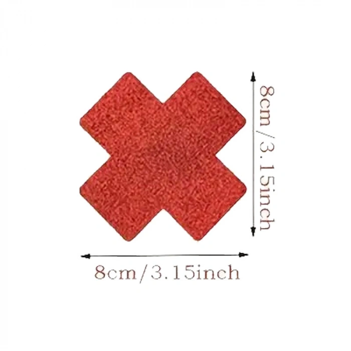 VipMarketim Fetilux Çapraz Simli Göğüs Ucu Kapama Çıkartması - Kırmızı