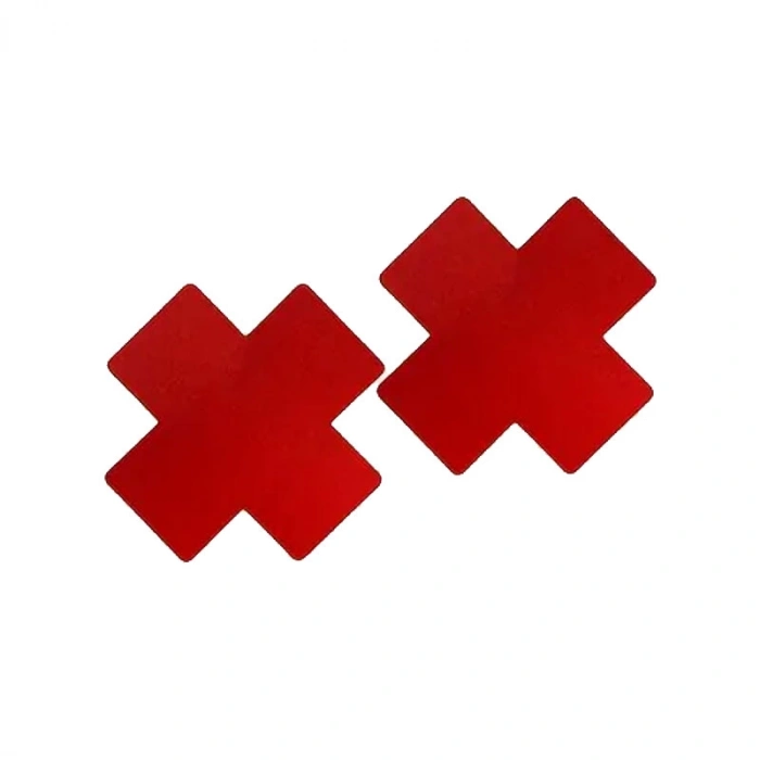 VipMarketim Fetilux Çarpı Şeklinde Göğüs Ucu Kapama Çıkartması - Kırmızı