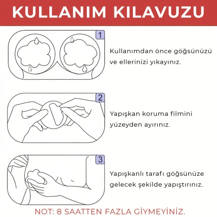 VipMarketim Fetilux Kiss Me Kalp Göğüs Ucu Kapama Çıkartması - Kırmızı