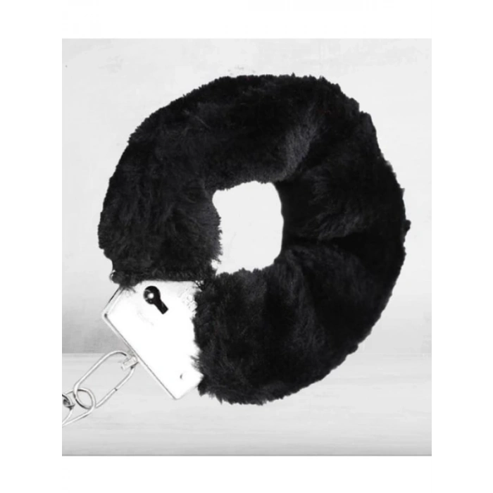 VipMarketim Fetiş Fantezi Siyah Peluşlu Metal Kelepçe