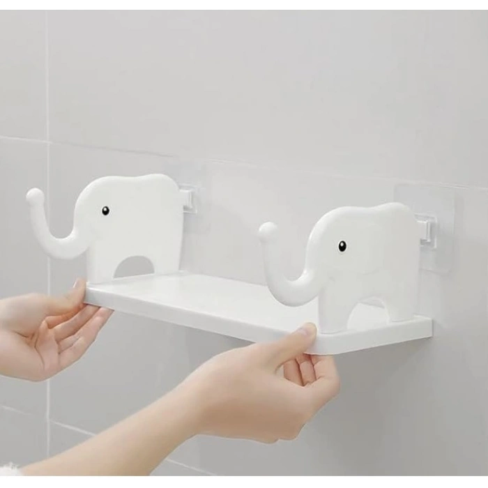 VipMarketim Fil Desenli Yapışkanlı Çok Amaçlı Raf