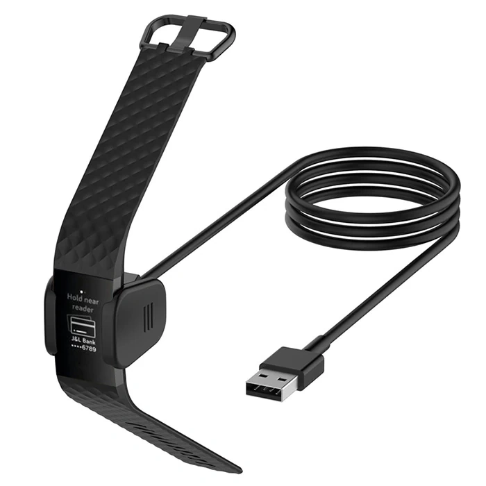 VipMarketim Fitbit Charge 4 Usb Şarj Aleti Şarj Kablosu Cihaz Kiti-(5775)
