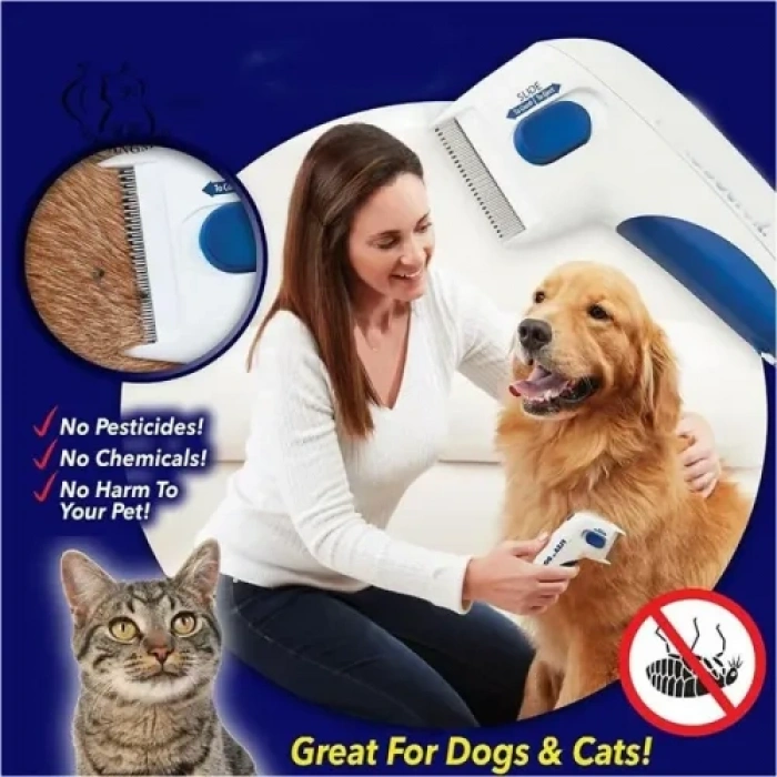 VipMarketim Flea Doctor Kedi ve Köpekler İçin Pilli Pire Tarağı