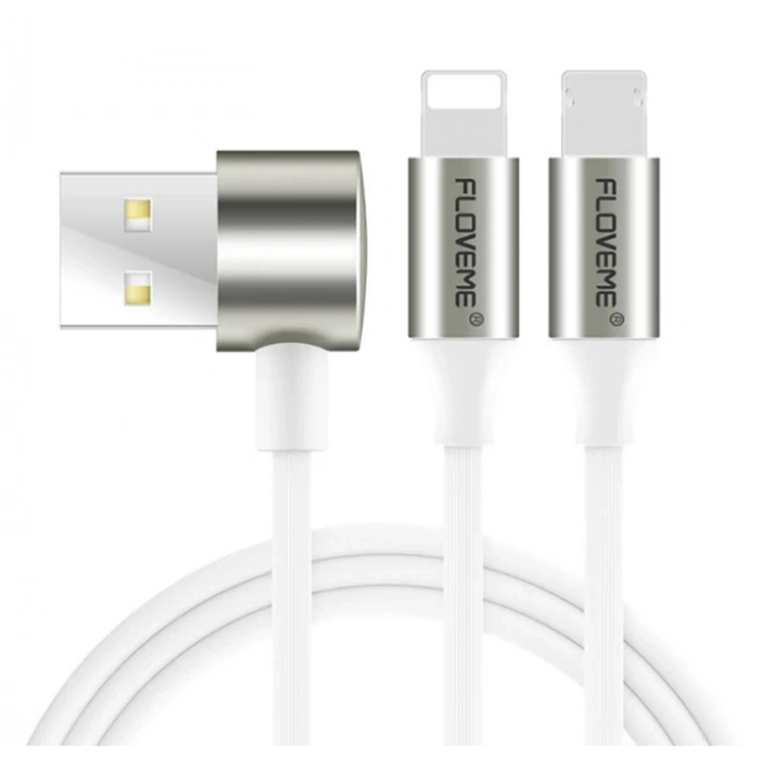 VipMarketim Floveme 2 İn1 İPhone 14-13-1211 Ve Micro Usb Şarj Kablosu-(5775)