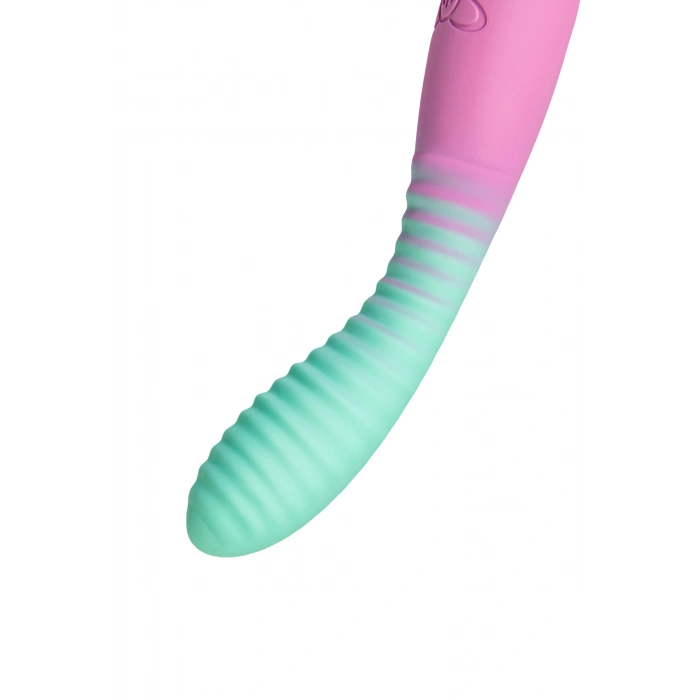 VipMarketim Flovetta Azalia Kavisli Başlıklı Vibratör, Silikon, Nane Pembesi, 20.5 Cm