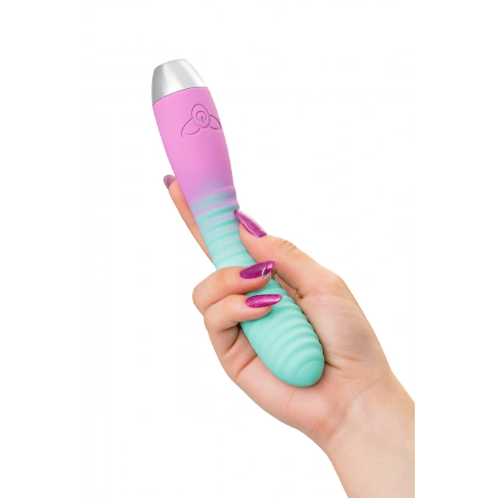 VipMarketim Flovetta Azalia Kavisli Başlıklı Vibratör, Silikon, Nane Pembesi, 20.5 Cm