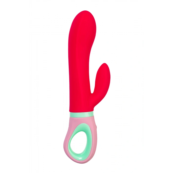 VipMarketim Flovetta PETUNIA Klitoral Uyarıcılı Vibratör, Silikon, Kırmızı, 19 cm