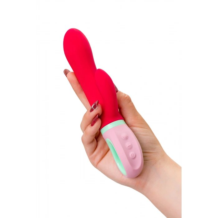 VipMarketim Flovetta Petunia Klitoral Uyarıcılı Vibratör, Silikon, Kırmızı, 19 Cm