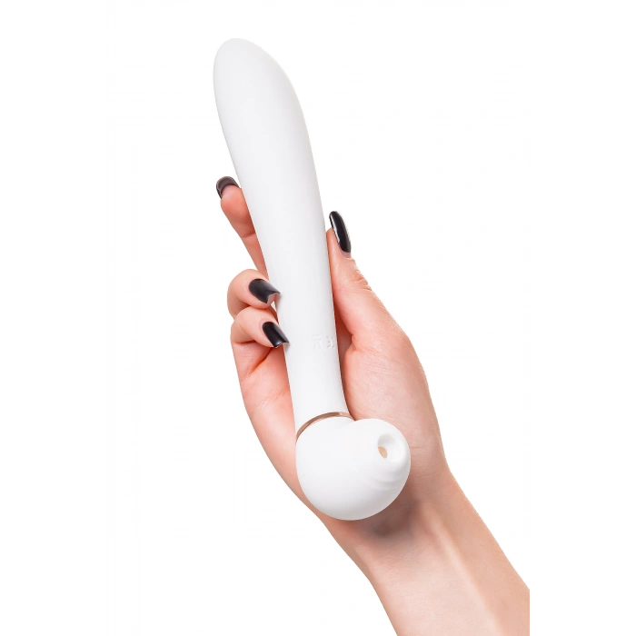 VipMarketim Flovetta Vakum stimülasyonlu vibratör Jasmine, silikon, beyaz, 23 cm