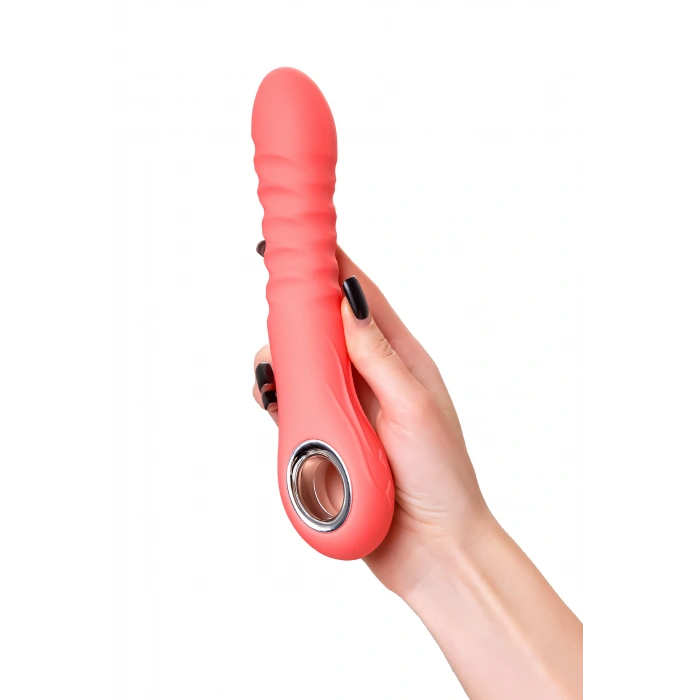 VipMarketim Flovetta Yukari Ve Aşaği Işlevli Stimülatör Flox, Silikon, Mercan, 21,5 Cm