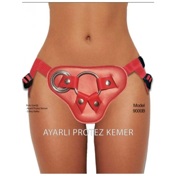 VipMarketim Forjin Ayarlanabilir 3 Halkalı Belden Bağlama Kemeri Kırmızı