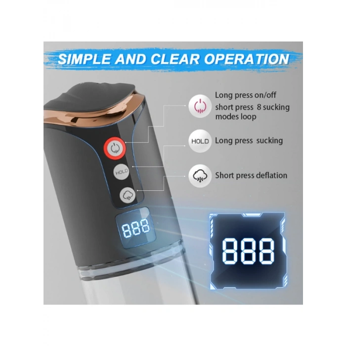 VipMarketim FoxShow LCD Ekranlı Otomatik Penis Pompası