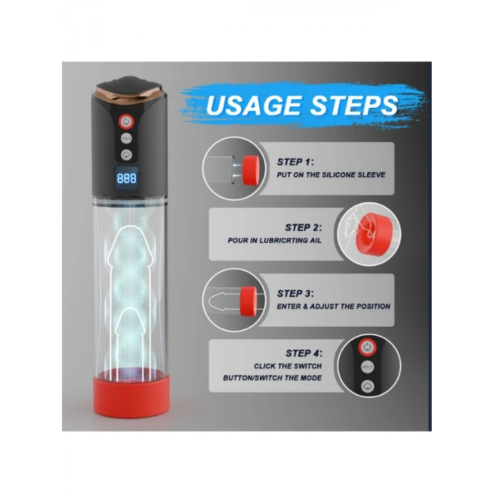 VipMarketim FoxShow LCD Ekranlı Otomatik Penis Pompası