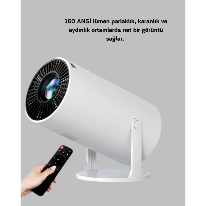VipMarketim Full HD 4K Uyumlu Projeksiyon Cihazı 130 İnç Geniş Ekran Destekli