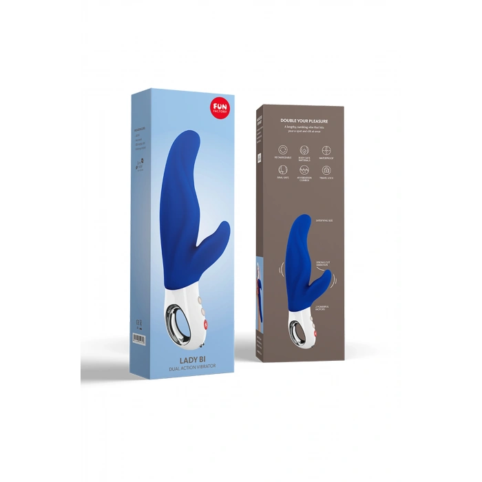 VipMarketim Fun Factory LADY Bİ Vibratör, silikon, mavi, 22 cm