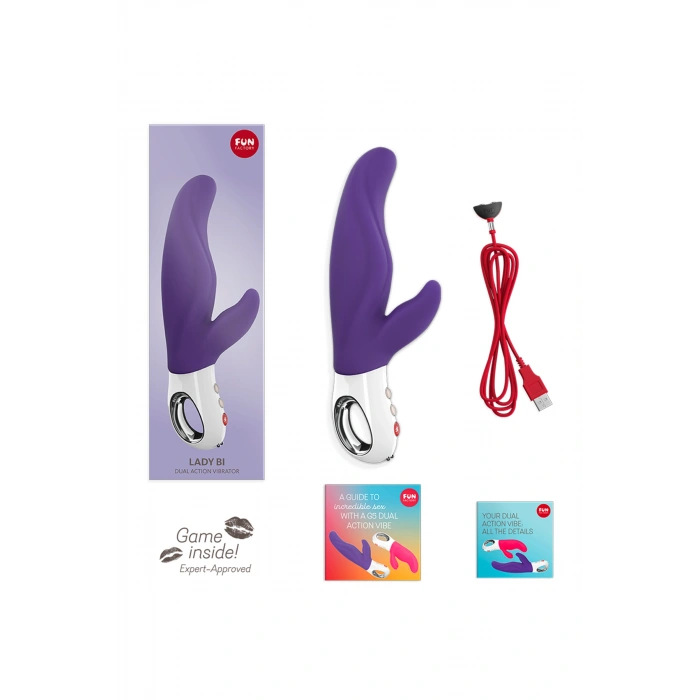 VipMarketim Fun Factory Lady Bi̇ Vibratör, Silikon, Mor, 22 Cm