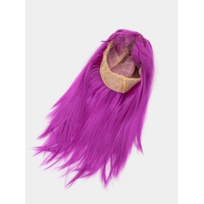 VipMarketim Fuşya Renk Düz Kesim Uzun Parti Peruğu Takma Saç