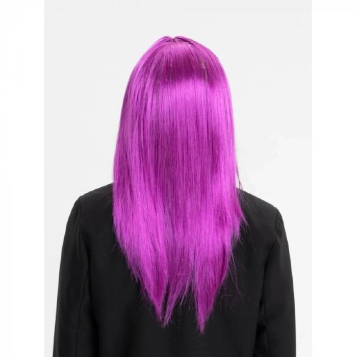 VipMarketim Fuşya Renk Düz Kesim Uzun Parti Peruğu Takma Saç